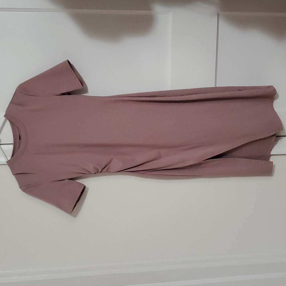 Nude Pink Bodycon Maxi Dress Split Leg sz S